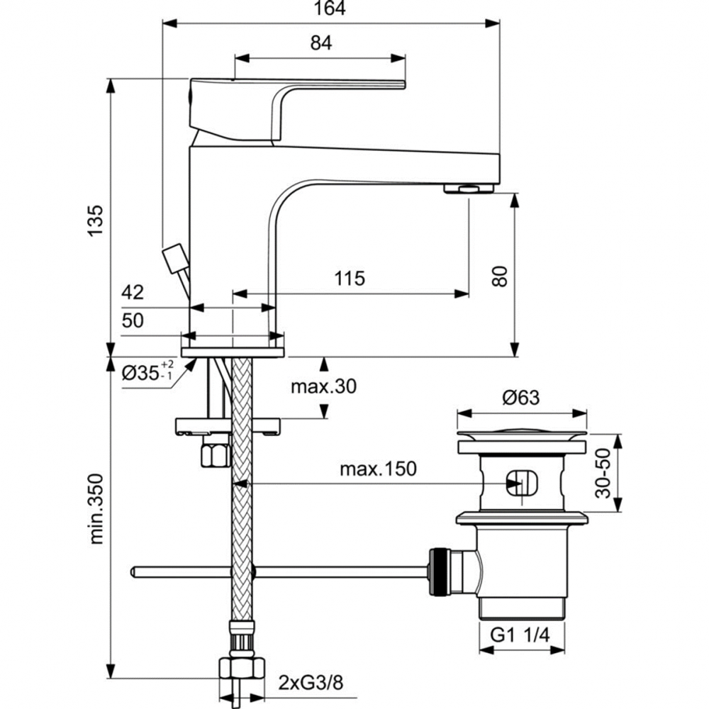 Смеситель Ideal Standard BC685AA для раковины