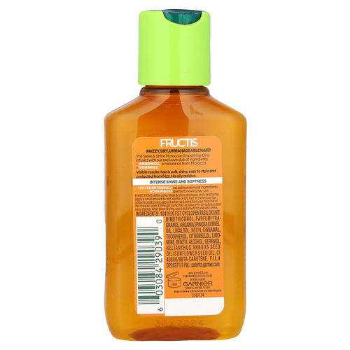 Garnier, Fructis, Sleek & Shine, марокканское масло для разглаживания гладкости, 111 мл (3,8 жидк. Унции)