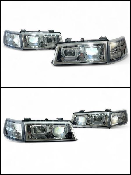 Фары ВАЗ 2110, 2112, 2111 передние тюнинг в стиле BMW 4 led модуля, хром маска, хром поворотники