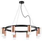 LR0183081 Люстра RULLO 8х50W GU10 ЧЕРНЫЙ/МЕДЬ (571018+214430-8+202431-8)