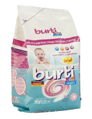 BURTI Концентрированный стиральный порошок Burti Compact Baby для детского белья 0.9кг