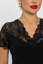 Блуза с кружевом Инь-Янь (черная) Б14257-18М LT Collection
