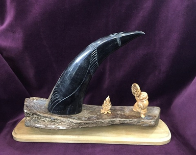 Общение с духами. Сувенир в интерьер. Изделие из рога коровы, бивня мамонта.