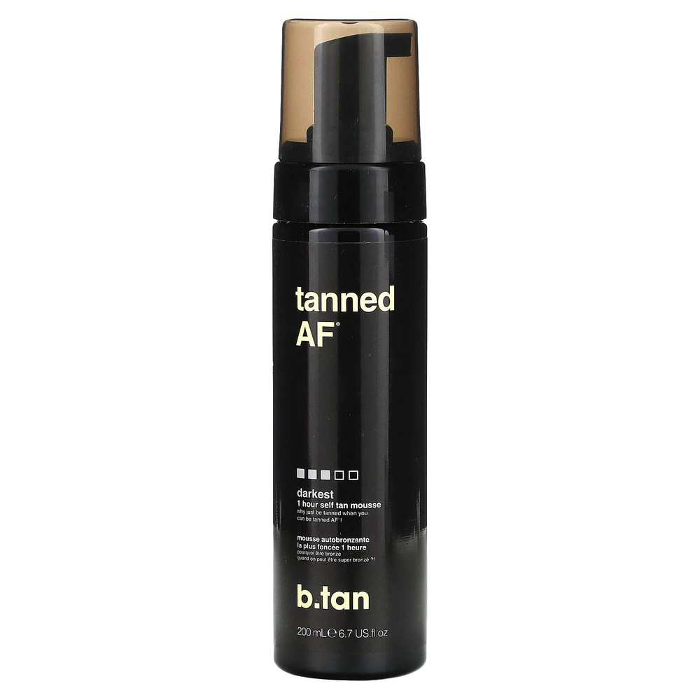 b.tan, Tanned AF, мусс для автозагара для 1 часа, самый темный, 200 мл (6,7 жидк. унц.)