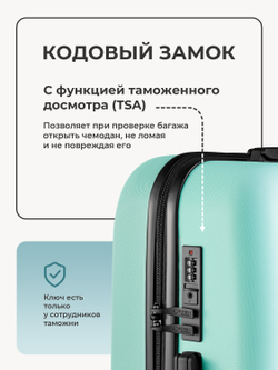 Чемодан S с кейсом в комплекте Мятный