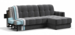 Угловой диван Босс Слип 160 Велюр Монолит серый