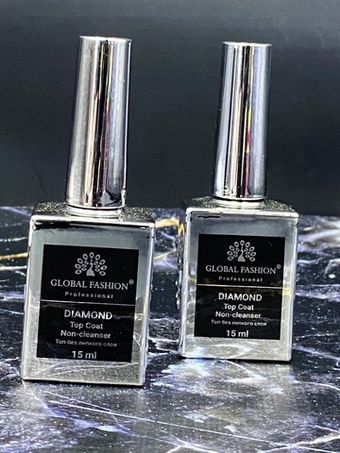 Универсальное верхнее покрытие без липкого слоя (топ/финиш) Global Fashion TOP-Diamond 15 мл