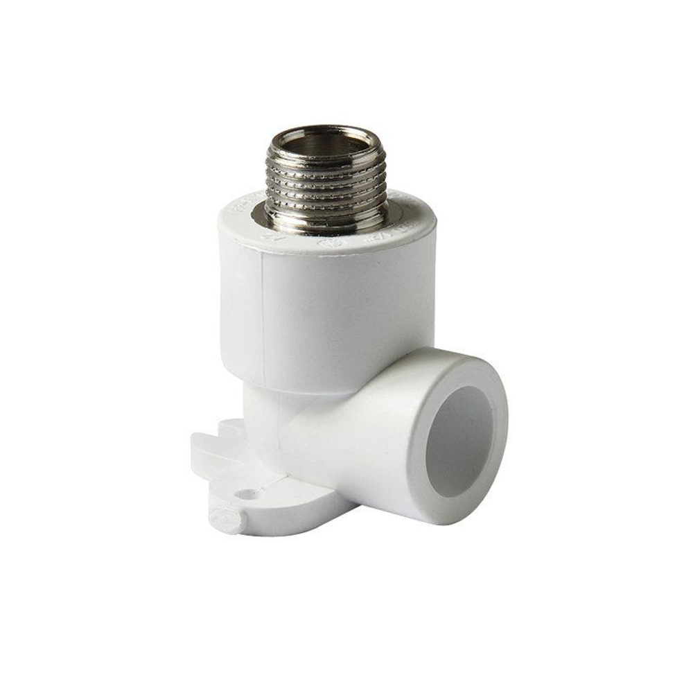 Угольник установочный ПП 25-1/2'' PN 25, с наружной резьбой, белый, Pro Aqua PA28112P