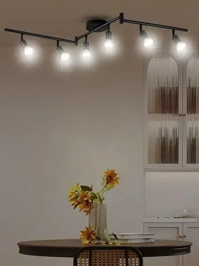 Люстра потолочная трековый светильник на кухню потолочный, люстра черная для гостиной, GU10