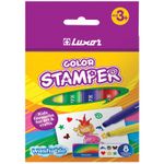 Фломастеры - штампы 8 цветов Luxor Color Stamper, смываемые, картонная упаковка