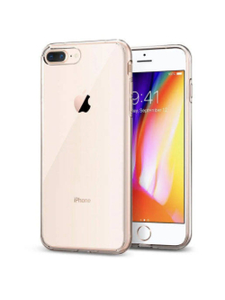 Чехол на iPhone 7 Plus / 8 Plus / айфон, противоударный, с кольцом, подставкой, прозрачный