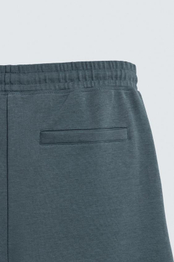 ZARA ШОРТЫ-ДЖОГГЕРЫ RELAXED FIT INTERLOCK, ЛИНЯЛЫЙ СИНИЙ