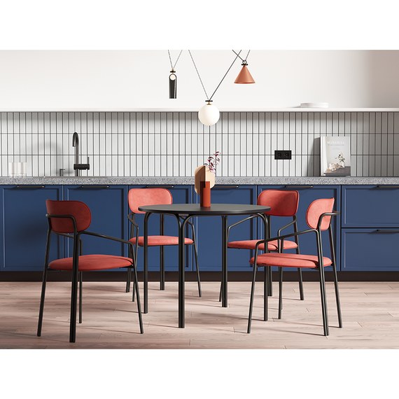 Стул Ror, Round, темно-красный велюр