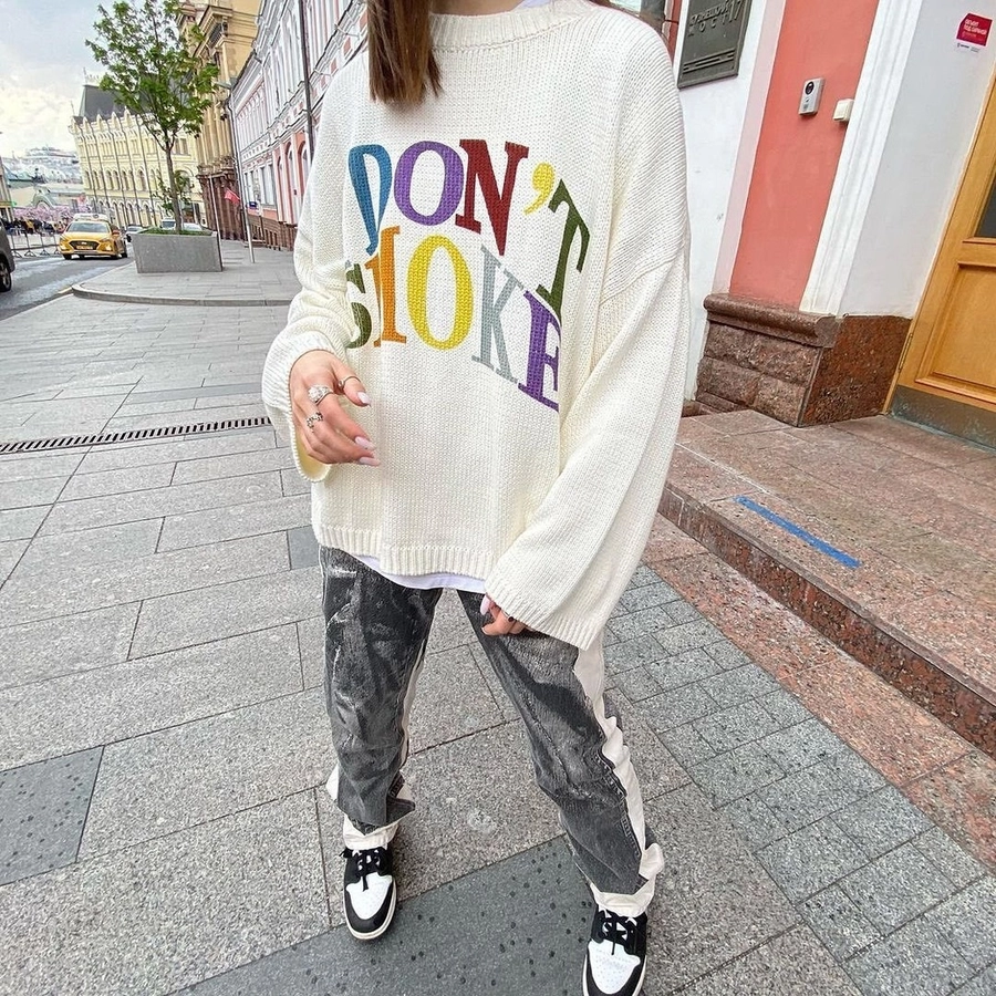 [FROM MOSCOW] Свитер DONSMOKE "Rainbow Logo" Oversized Knitted Sweater