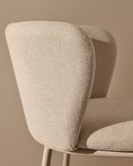 Барный стул Ciselia из бежевого шенилла и бежевой стали, 75 см