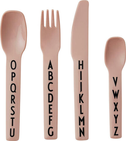 Набор детских столовых приборов Design Letters AJ Kids, 4 предмета, пищевой пластик, белый