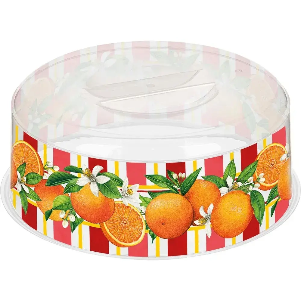 Крышка для СВЧ Bergamo D250мм с декором Сицилия, Бесцветный