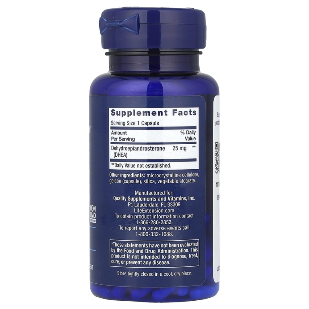 Life extension DHEA 25 mg 100 caps.