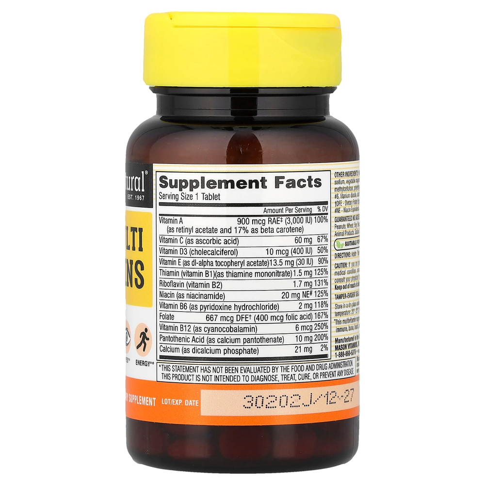Mason Natural, мультивитамины, 100 мини-таблеток