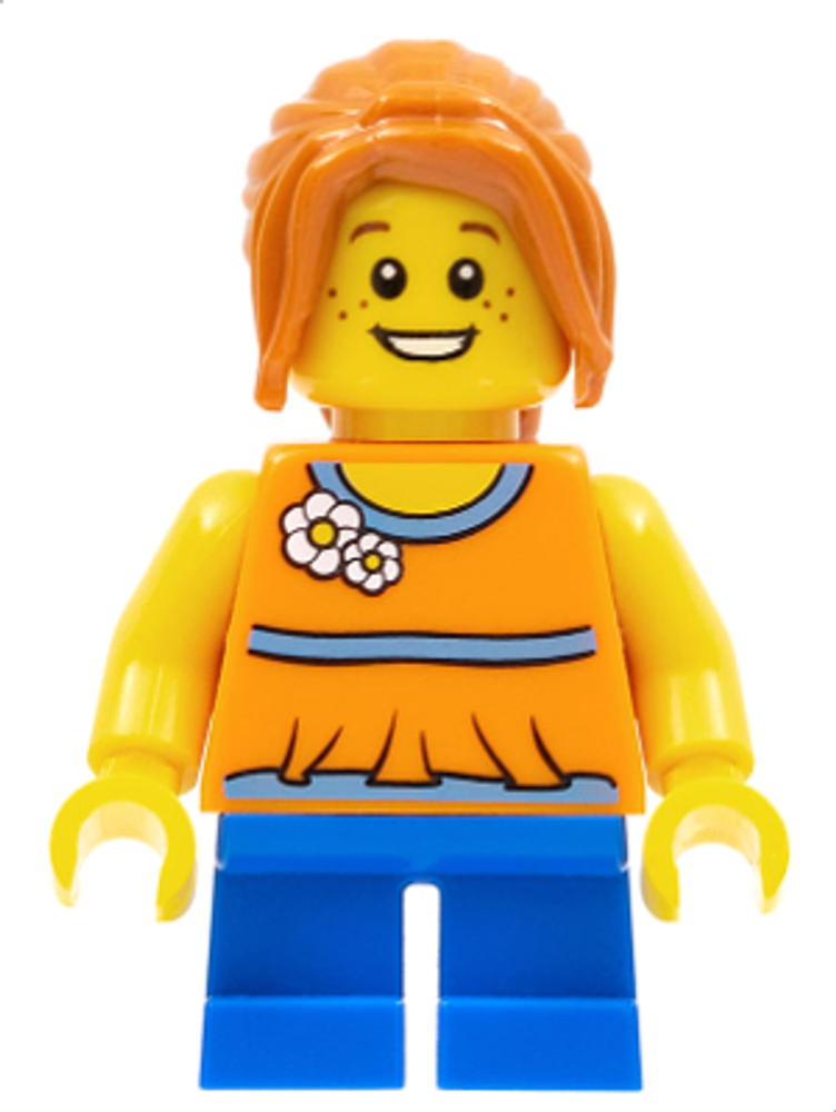 Минифигурка LEGO Twn238 Девушка, синие короткие ноги