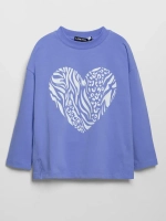 Лонгслив для девочки голубой