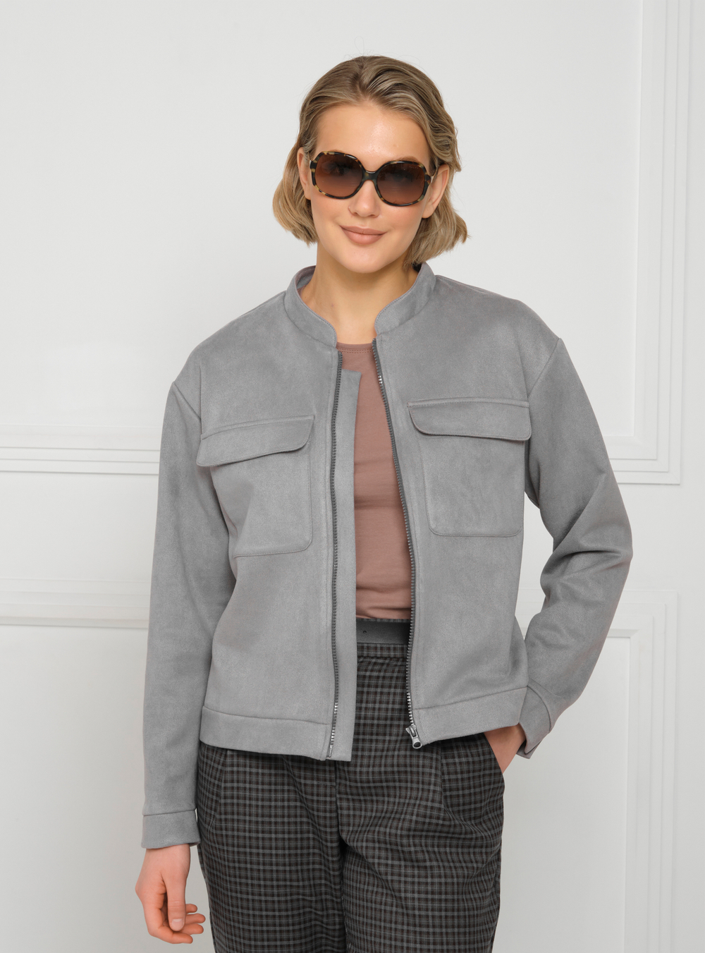 Бомбер женский АЛЕКСА (Светло серый)