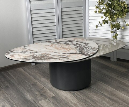 Стол М-City DISAUR Кофейный Никлас (Niklas) Tl-312 Испанская керамика,стекло, МДФ, темно-серый МДФ каркас