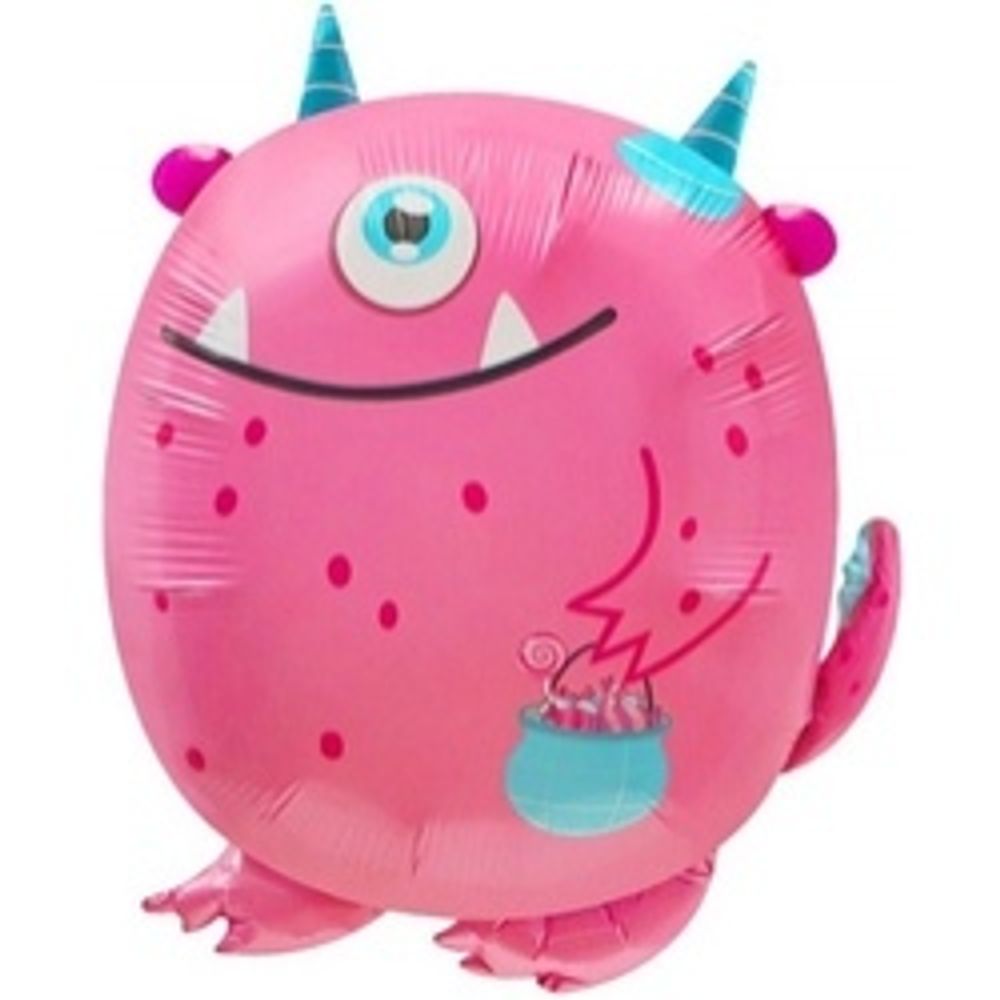 Шар (24"/61 см) Фигура, Монстрик Джуди, Розовый 1 шт.