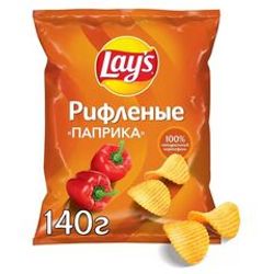 ЧИПСЫ ЛЭЙС 140 ГР РИФЛЕНЫЕ ПАПРИКА