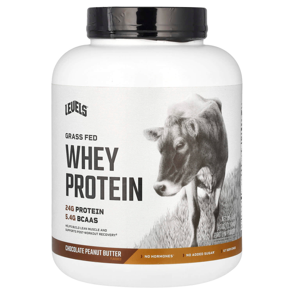 Levels, Порошок из сывороточного протеина Grass Fed, шоколад и арахисовая паста, 2,27 кг (5 фунтов)