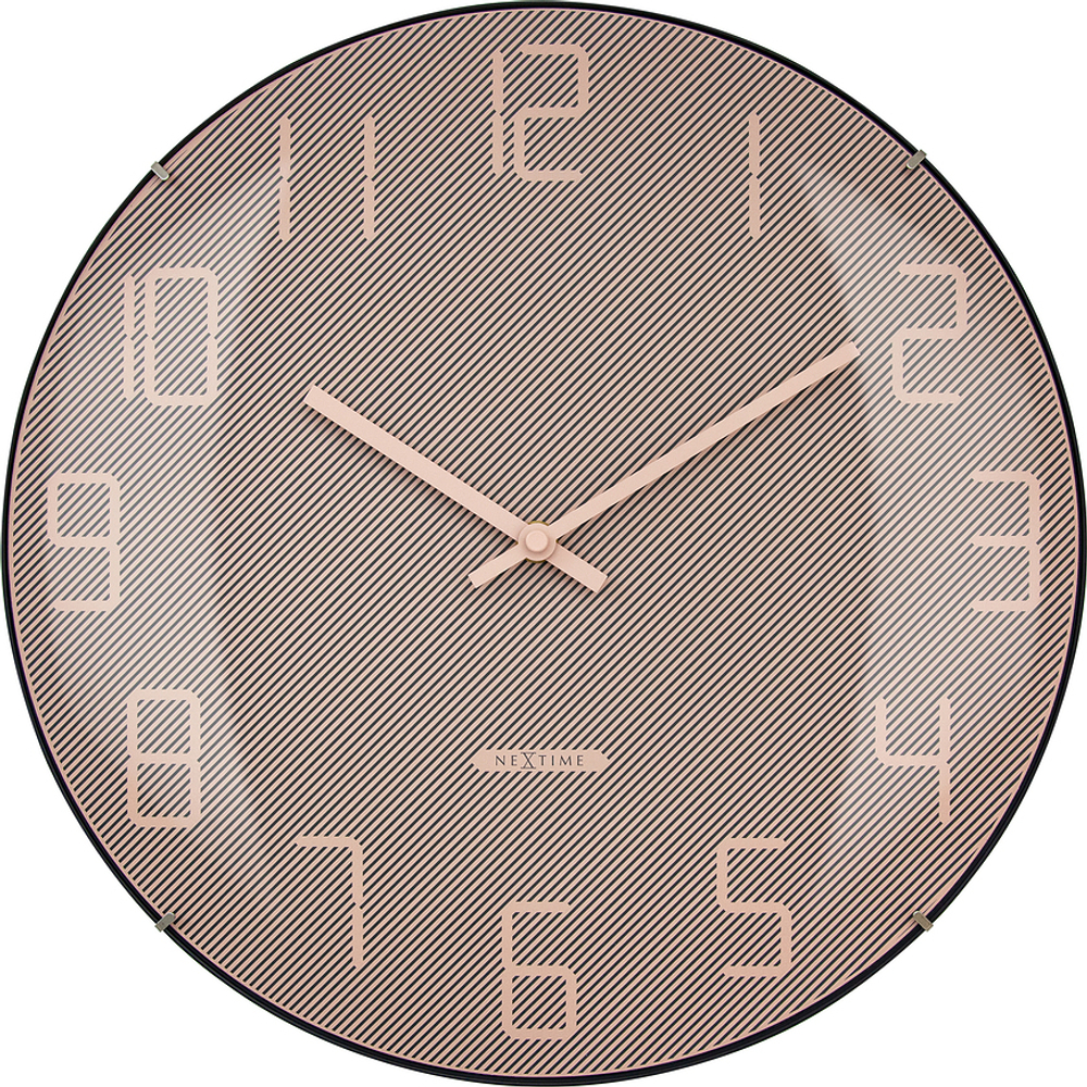 Настенные часы NeXtime Shade, стекло, 35 см, розовые