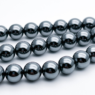 Гематит Шар бусины (имитация), цвет черный, диаметр 10-10,1 мм, цена за 20 шт (1/2 нити)