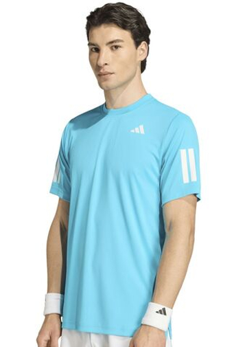 Мужская теннисная футболка Adidas Club 3-Stripes - cyan