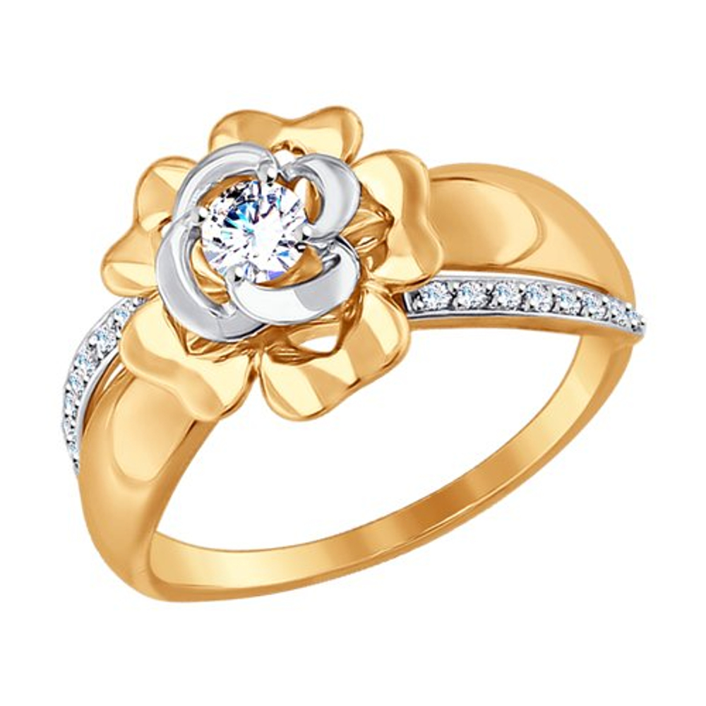 Кольцо из золота с фианитами