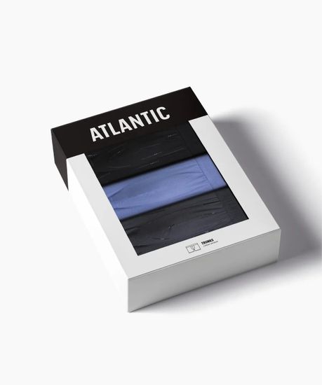 Трусы мужские боксеры (3шт) Atlantic 3MH-210, черный + светло-голубой + графитовый