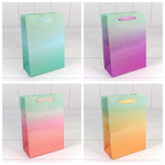 Пакет подарочный 14х20х7см "Градиент" с блестящими вкраплениями (Микс)