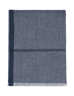 Плед 130x190 Elvang Herringbone dark blue-grey