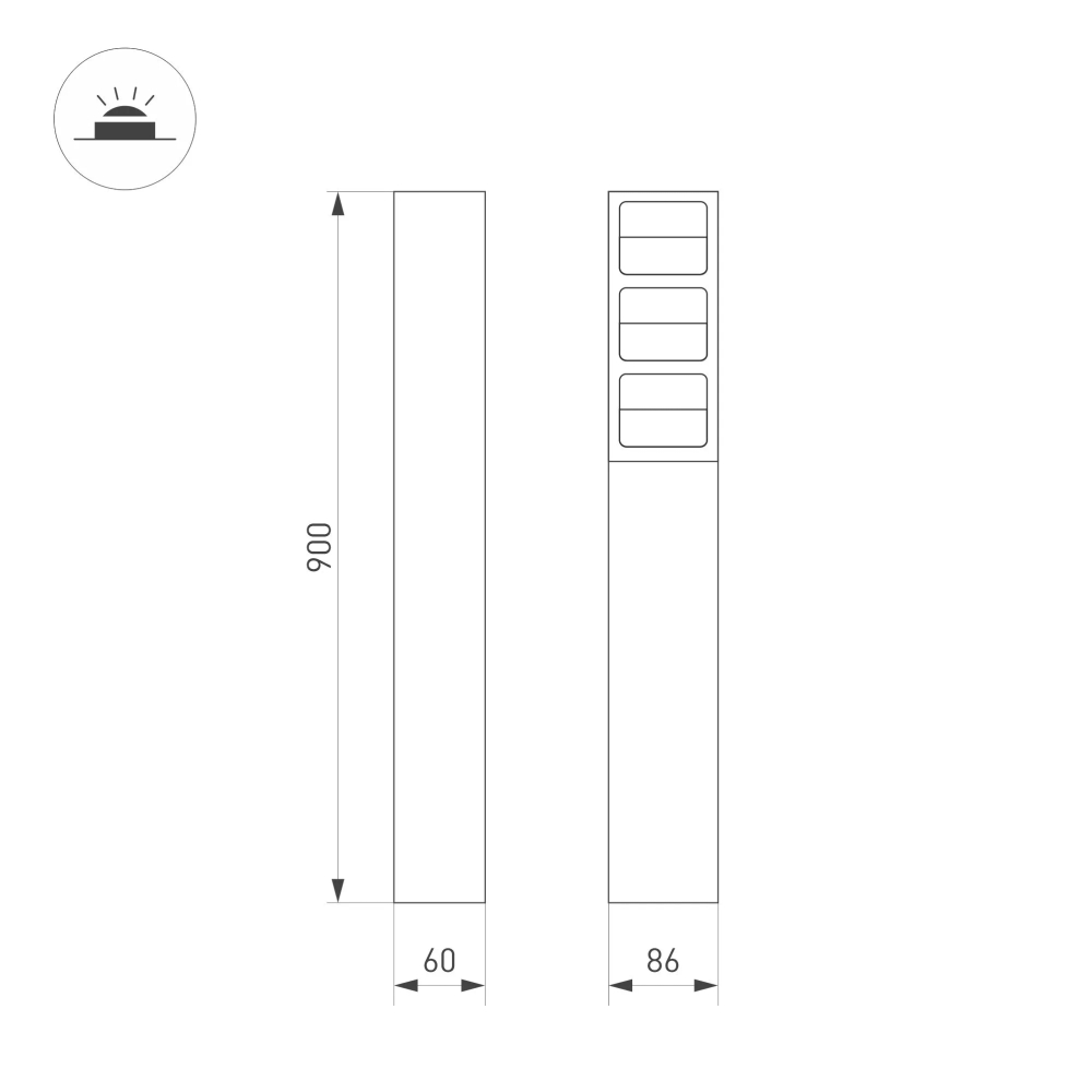 Светильник LGD-TILLIS-BOLL-H900-12W Warm3000 (GR, 92 deg, 230V) (Arlight, IP65 Металл, 3 года) 050729