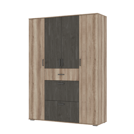 НЕЛЬСОН ШК 03 ШкафФасад ЖЕЛЕЗНЫЙ КАМЕНЬ/Корпус ДУБ КАНЬОН