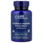 Life Extension, смесь экстрактов крестоцветных овощей с ресвератролом, 60 вегетарианских капсул