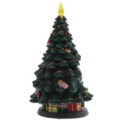 GAEM Фигур декор в стекл шаре "Елка и Снеговик" (подсв,муз, вьюга, AAх3 н/п), D 10 см, L19,5 W19,5 H35 см