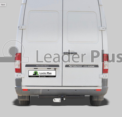 Фаркоп Лидер-плюс для Mercedes Sprinter Classic (909, база 3,5 без ступеньки) 2013-2020 без снятия и выреза бампера. Тип шара: F. Нагрузки: 2000/100 кг, (без электрики в комплекте) - M201-F