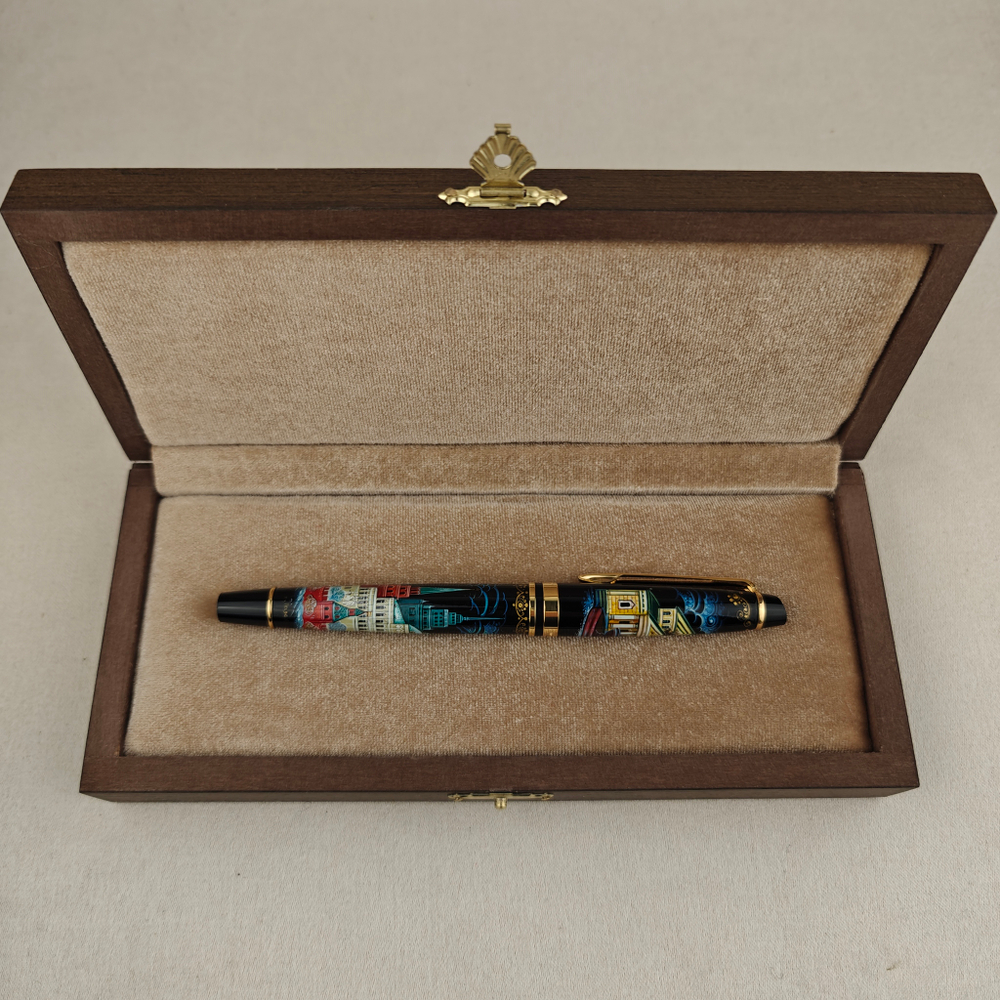 Коллекционная ручка роллер Waterman Expert "Москва" с ручной росписью в футляре