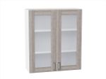 Шкаф верхний с 2-мя остекленными дверцами Лофт