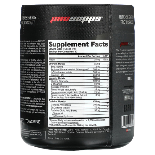 ProSupps, Hyde Xtreme, Intense Energy Pre Workout, Sucker Punch, 210 г (7,4 унции)