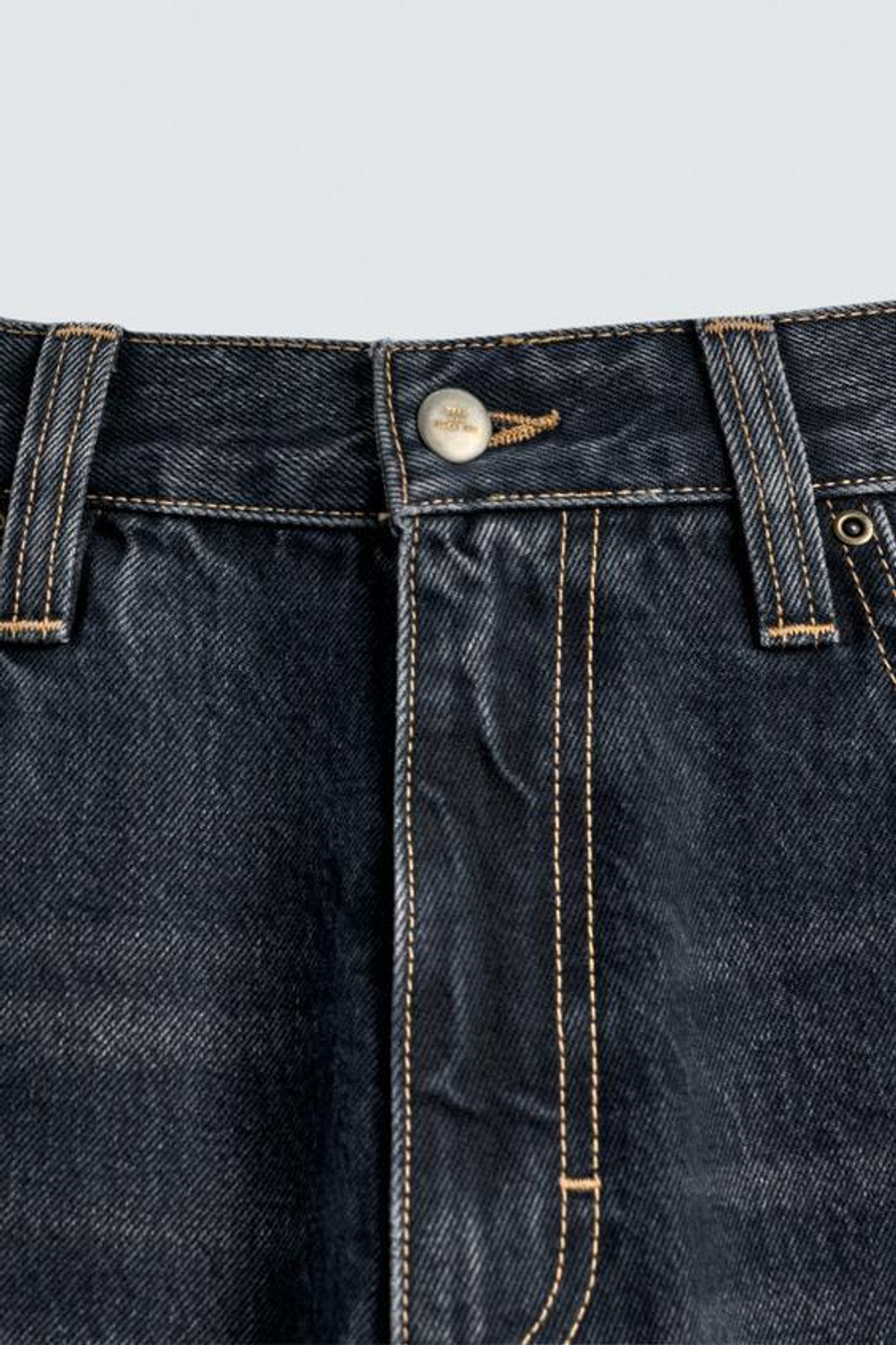 ZARA ДЖИНСЫ BALLOON FIT С ЭФФЕКТОМ ПОТЕРТОСТИ, СЕРО-СИНИЙ