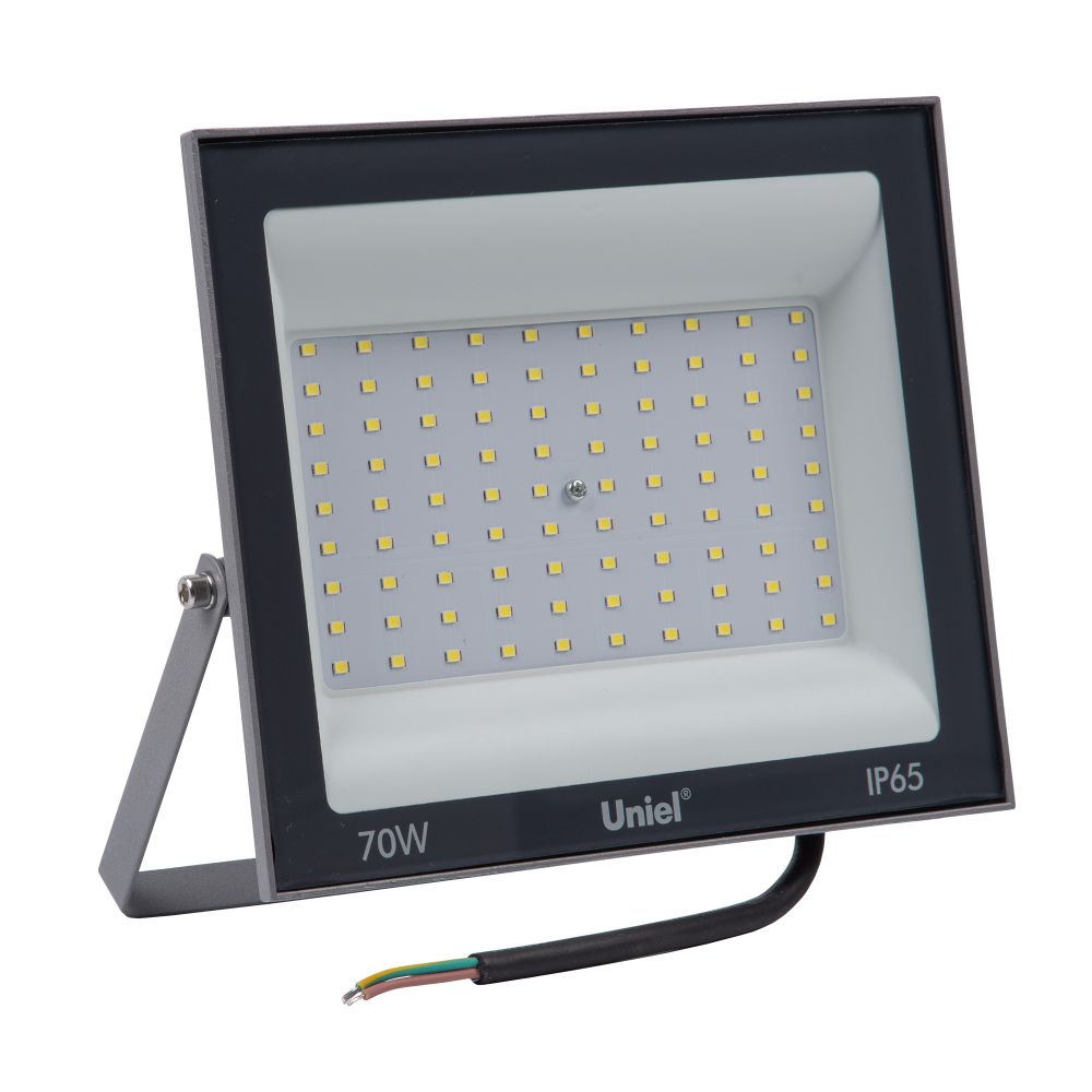 ULF-F23-70W-6500K IP65 160-240V GREY Прожектор светодиодный. Дневной свет 6500K. Корпус серый. TM Uniel