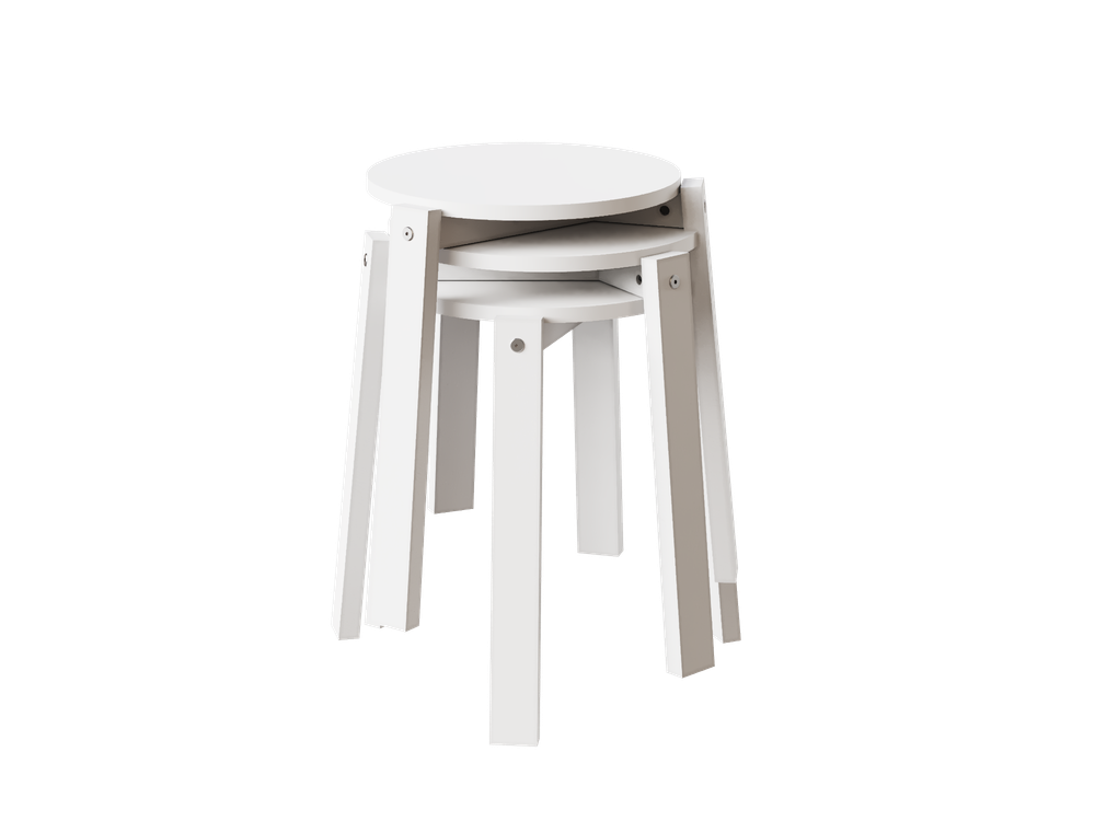 Табурет круглый деревянный ОТТО 1, белый матовый