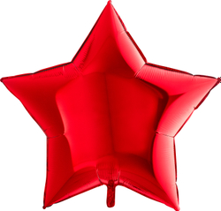 Фольгированный шар звезда 81 см красный