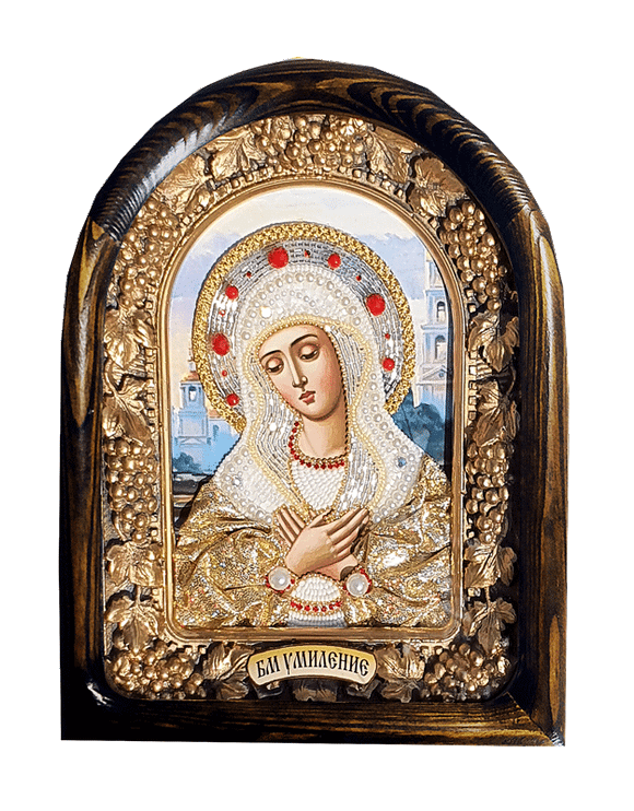 Образ Пресвятой Богородицы "Умиление", ткань